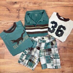 Gymboree Set of 3 Shirts and Matching Plaid Shorts